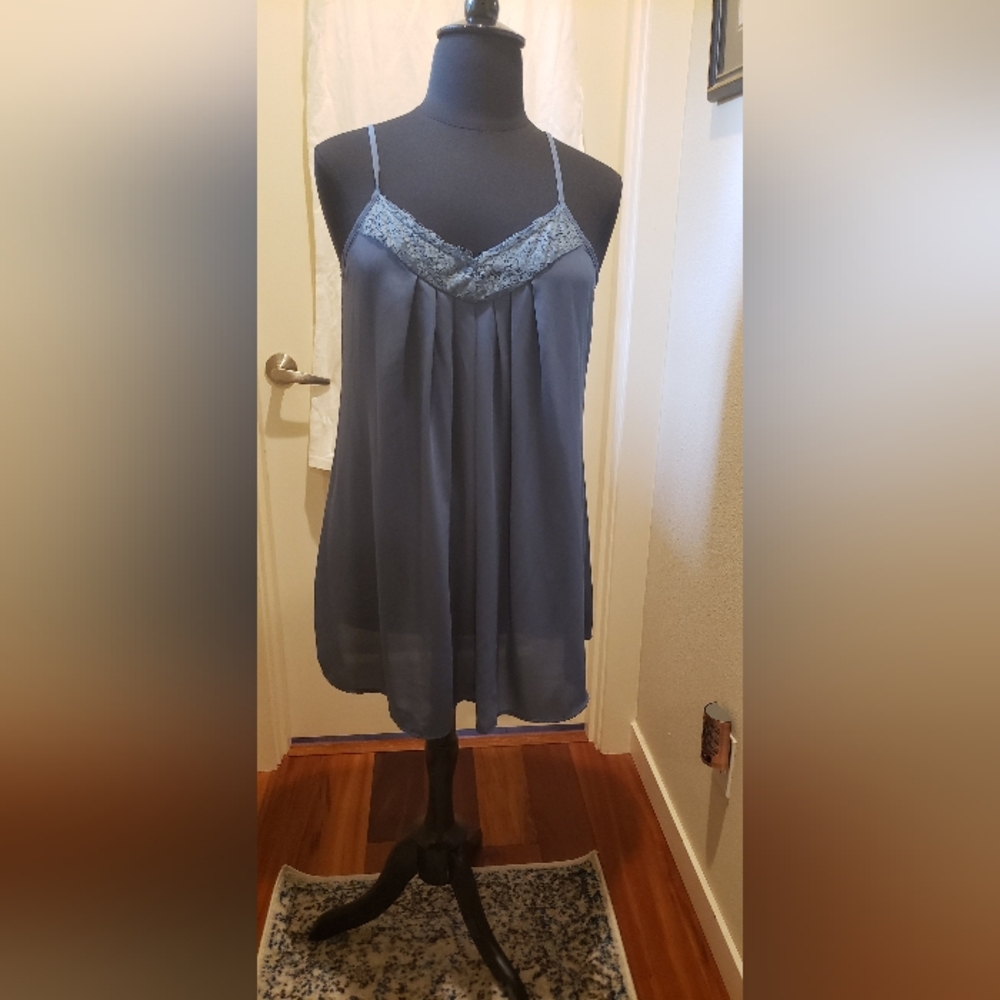 Bebonnie Womens Blue Sleeveless Chemise
